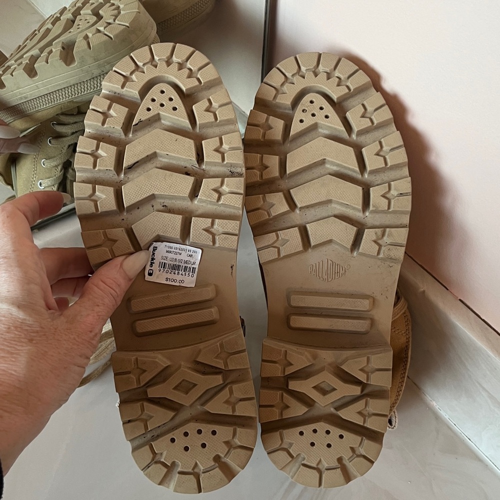 Palladium Women's Tan Combat Boots - Picture 7 of 12